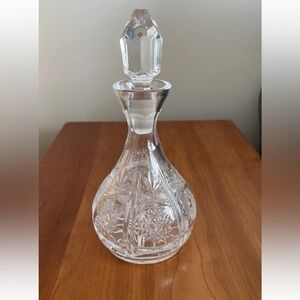 Vintage Crystal Oil/Vinegar Cruet Decanter with Faceted Stopper